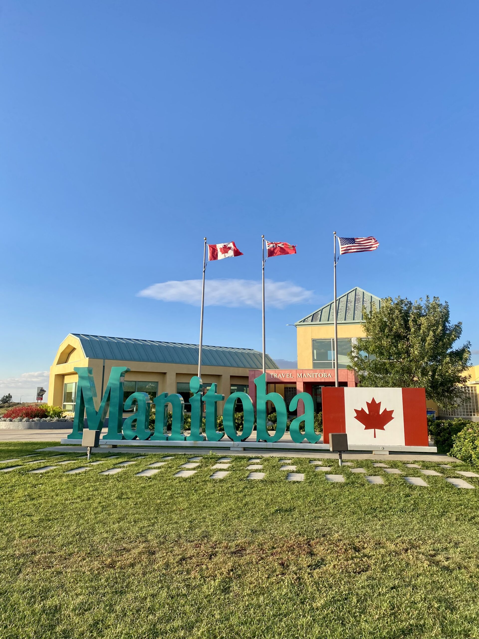 Manitoba-Zeichen an der Grenze